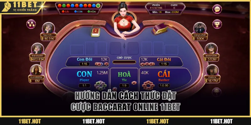 Hướng dẫn cách thức đặt cược Baccarat online 11BET